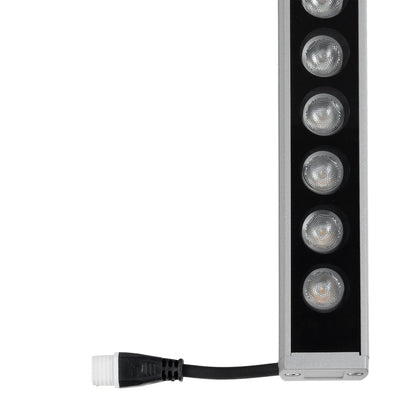 WASHERPANDA 999-0273 LED Wall Washer Light Bar 36W 4140lm 15° DC 24V Waterproof IP67 Natural White 4500K Dimmable - Bridgelux SMD Chip - Charcoal Grey - L100 x W4 x H3