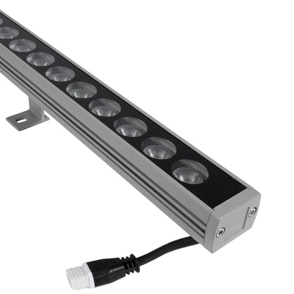 WASHERPANDA 999-0273 LED Wall Washer Light Bar 36W 4140lm 15° DC 24V Waterproof IP67 Natural White 4500K Dimmable - Bridgelux SMD Chip - Charcoal Grey - L100 x W4 x H3
