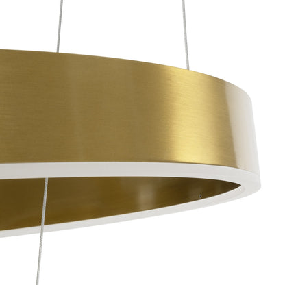 VENOM 61187-DECO Μοντέρνο Κρεμαστό Φωτιστικό Οροφής LED 75W 8818lm 120° AC 220-240V IP20 Ρυθμιζόμενο Λευκό CCT με Χειριστήριο από 2700K έως 6000K Dimmable - Lumileds SMD Chip - Χρυσό Βούρτσας - Μ60 x Π60 x Υ40