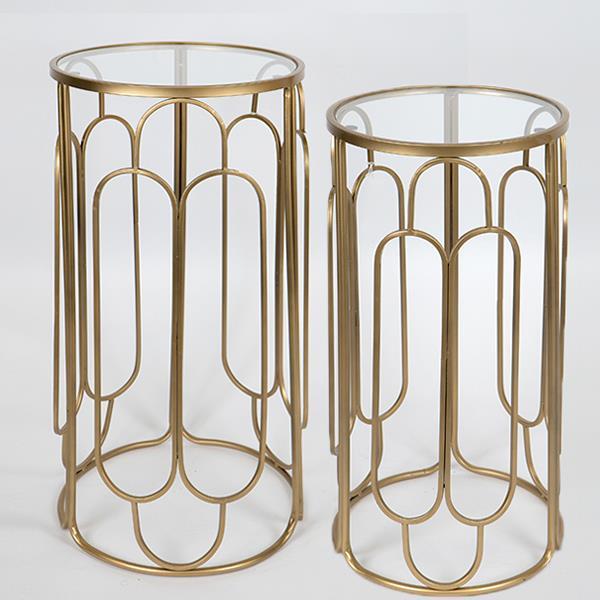 ΤΡΑΠΕΖΑΚΙΑ ΒΟΗΘΗΤΙΚΑ ΜΕΤΑΛΛΙΚΑ ΧΡΥΣΑ ΣΕΤ 2 ΤΜΧ S:31x31x30 L:36x36x70