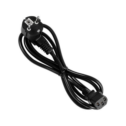 PLUGA 61498 Καλώδιο Τροφοδοσίας C13 με Πλάγια Πρίζα Schuko 250V 10A max 1.5m - 3*0.75mm2 - Μαύρο - Μ150 x Π3.6 x Υ3.6