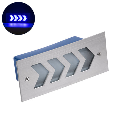 WALLLIGHT-ARINA 90673 Χωνευτό Φωτιστικό Τοίχου LED 6W 600lm 120° DC 24V Αδιάβροχο IP67 Μ17 x Π7 x Υ5.5cm Μπλε - Ανοξείδωτο Ατσάλι