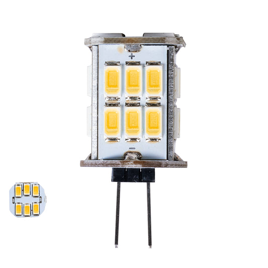 G4BACK 76136 Λάμπα G4 LED 6W 600lm 320° DC 12-24V IP20 Θερμό Λευκό 2700K Dimmable - Sanan SMD Chip - Back Pin - Μ1.9 x Π1.9 x Υ3.7
