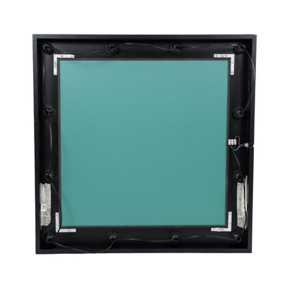 MAKEUP MIRROR-80x80-5 Μοντέρνος Καθρέπτης Μακιγιάζ με Πλαίσιο Φυσικού Ξύλου με Διακόπτη On/Off 12 x E27 AC220-240V - Μ80 x Π7 x Υ80cm - Μαύρος Έβενος