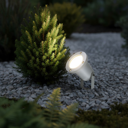 GARDELINI KLV-101-0003 Φωτιστικό Σποτ Κήπου για Φυτά & Δέντρα με Καρφωτή Βάση για Λάμπα MR16 με Ντουί GU10 AC 220-240V Αδιάβροχο IP65 - Λευκό Ματ - Μ10 x Π10 x Υ30