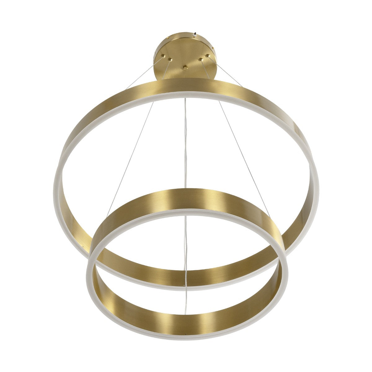 VENOM 61187-DECO Μοντέρνο Κρεμαστό Φωτιστικό Οροφής LED 75W 8818lm 120° AC 220-240V IP20 Ρυθμιζόμενο Λευκό CCT με Χειριστήριο από 2700K έως 6000K Dimmable - Lumileds SMD Chip - Χρυσό Βούρτσας - Μ60 x Π60 x Υ40