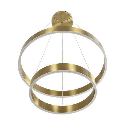 VENOM 61187-DECO Μοντέρνο Κρεμαστό Φωτιστικό Οροφής LED 75W 8818lm 120° AC 220-240V IP20 Ρυθμιζόμενο Λευκό CCT με Χειριστήριο από 2700K έως 6000K Dimmable - Lumileds SMD Chip - Χρυσό Βούρτσας - Μ60 x Π60 x Υ40