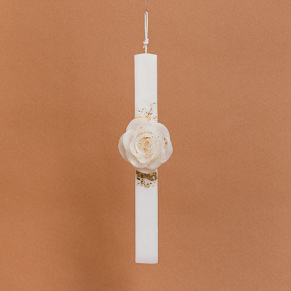 Λαμπάδα Στολισμένη “Κέρινο Τριαντάφυλλο” σε Συσκευασία Δώρου