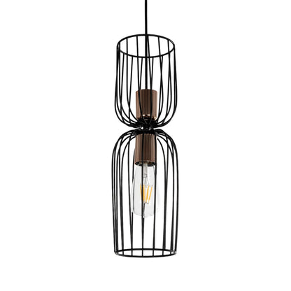 LAVERA 201-0124 Vintage Κρεμαστό Φωτιστικό Οροφής με Ντουί 1 x E27 AC 220-240V IP20 - Μπρονζέ & Μαύρο - Μ14 x Π14 x Υ44