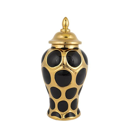 ΒΑΖΟ ΚΕΡΑΜΙΚΟ ΜΑΥΡΟ & ΧΡΥΣΟ 16x16x33.8