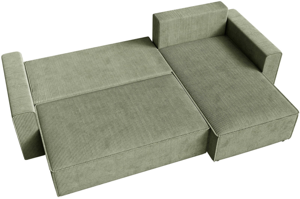 Γωνιακός Καναπές Zyra Λαδί 232x143x85