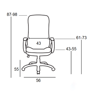 A1100 ΜΑΥΡΗ ΠΟΛΥΘΡΟΝΑ ΓΡΑΦΕΙΟΥ 56x55x43-87/55-98