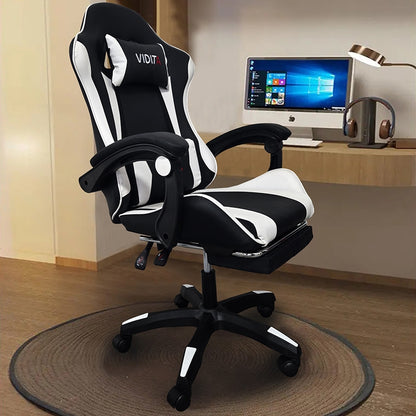 A6060 ΜΑΥΡΟ/ΛΕΥΚΟ ΠΟΛΥΘΡΟΝΑ GAMING ΜΕ ΥΠΟΠΟΔΙΟ 64x62x113-121