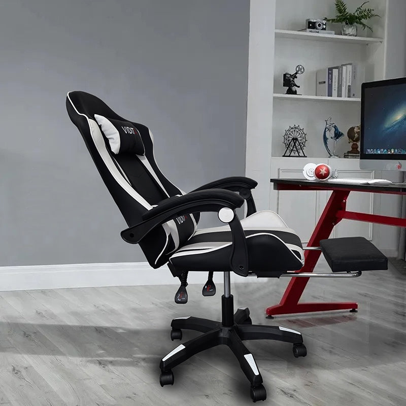 A6060 ΜΑΥΡΟ/ΛΕΥΚΟ ΠΟΛΥΘΡΟΝΑ GAMING ΜΕ ΥΠΟΠΟΔΙΟ 64x62x113-121