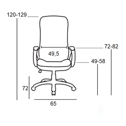 A8960 ΜΑΥΡΗ ΠΟΛΥΘΡΟΝΑ ΓΡΑΦΕΙΟΥ 65x72x49-120/58-129