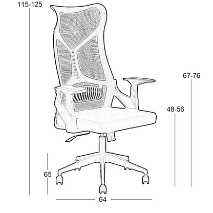 A9920 ΜΑΥΡO MESH ΠΟΛΥΘΡΟΝΑ ΓΡΑΦΕΙΟΥ 64x65x48-115/56-125