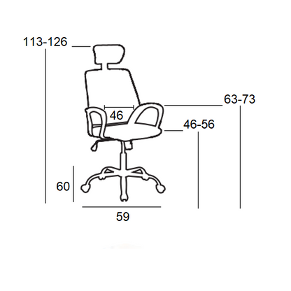A9945 ΜΑΥΡO MESH ΠΟΛΥΘΡΟΝΑ ΓΡΑΦΕΙΟΥ 59x60x46-113/56-126
