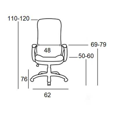 A9947 ΜΑΥΡO PU ΠΟΛΥΘΡΟΝΑ ΓΡΑΦΕΙΟΥ 62x76x50-110/60-120