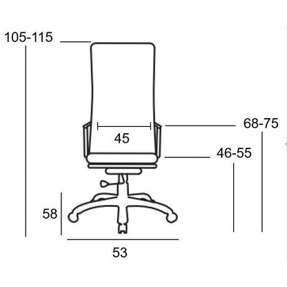 A9954 ΜΑΥΡΟ PU/MESH ΠΟΛΥΘΡΟΝΑ ΓΡΑΦΕΙΟΥ 53x58x46-105/55-115