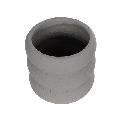 ALBERT 21248 Διακοσμητική Κεραμική Γλάστρα ΓΚΡΙ Π18 x Μ18 x Υ16 cm