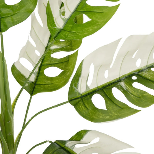 ALBINO MONSTERA 20938 Τεχνητό Διακοσμητικό Φυτό Πράσινη & Λευκή Μονστέρα Μ90 x Π90 x Υ90
