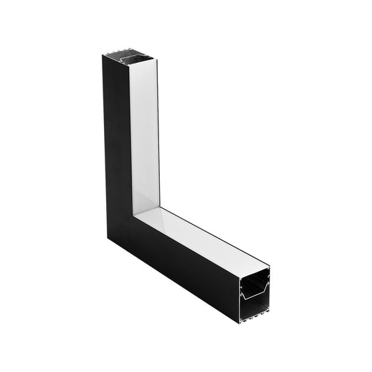 ALP-CORNER-IN90 BRIGHTRAIL 61781 Επιφανειακό / Κρεμαστό Προφίλ Αλουμινίου Γωνία με Λευκό Γαλακτερό Πατητό Κάλυμμα για Ταινίες LED IP20 - Μαύρο Ματ - Μ30 x Π5 x Υ7.5cm