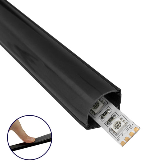 ALP-CORNER LINEO 70816-3M Επιφανειακό Γωνιακό Προφίλ Αλουμινίου με Μαύρο Φιμέ Πατητό Κάλυμμα για Ταινίες LED IP20 - Μαύρο - Μ300 x Π1.6 x Υ1.6 - Πακέτο 5 Τεμαχίων