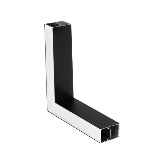 ALP-CORNER-SIDE90 BRIGHTRAIL 61778 Επιφανειακό / Κρεμαστό Προφίλ Αλουμινίου Γωνία με Λευκό Γαλακτερό Πατητό Κάλυμμα για Ταινίες LED IP20 - Μαύρο Ματ - Μ30 x Π5 x Υ7.5cm
