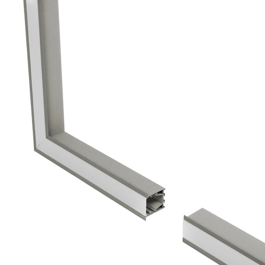 ALP-CORNER-SIDE90 RECESSA 61790 Χωνευτό Προφίλ Αλουμινίου Γωνία με Λευκό Γαλακτερό Πατητό Κάλυμμα για Ταινίες LED IP20 - Γκρι Ανθρακί Ματ - Μ30 x Π3.5 x Υ4cm