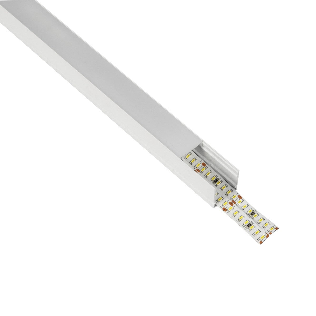 ALP-LINEAR GLOWTRACK 61796-3M Επιφανειακό Προφίλ Αλουμινίου με Λευκό Γαλακτερό Πατητό Κάλυμμα για Ταινίες LED IP20 - Λευκό Ματ - Μ30 x Π2 x Υ2cm - Πακέτο 5 Τεμαχίων