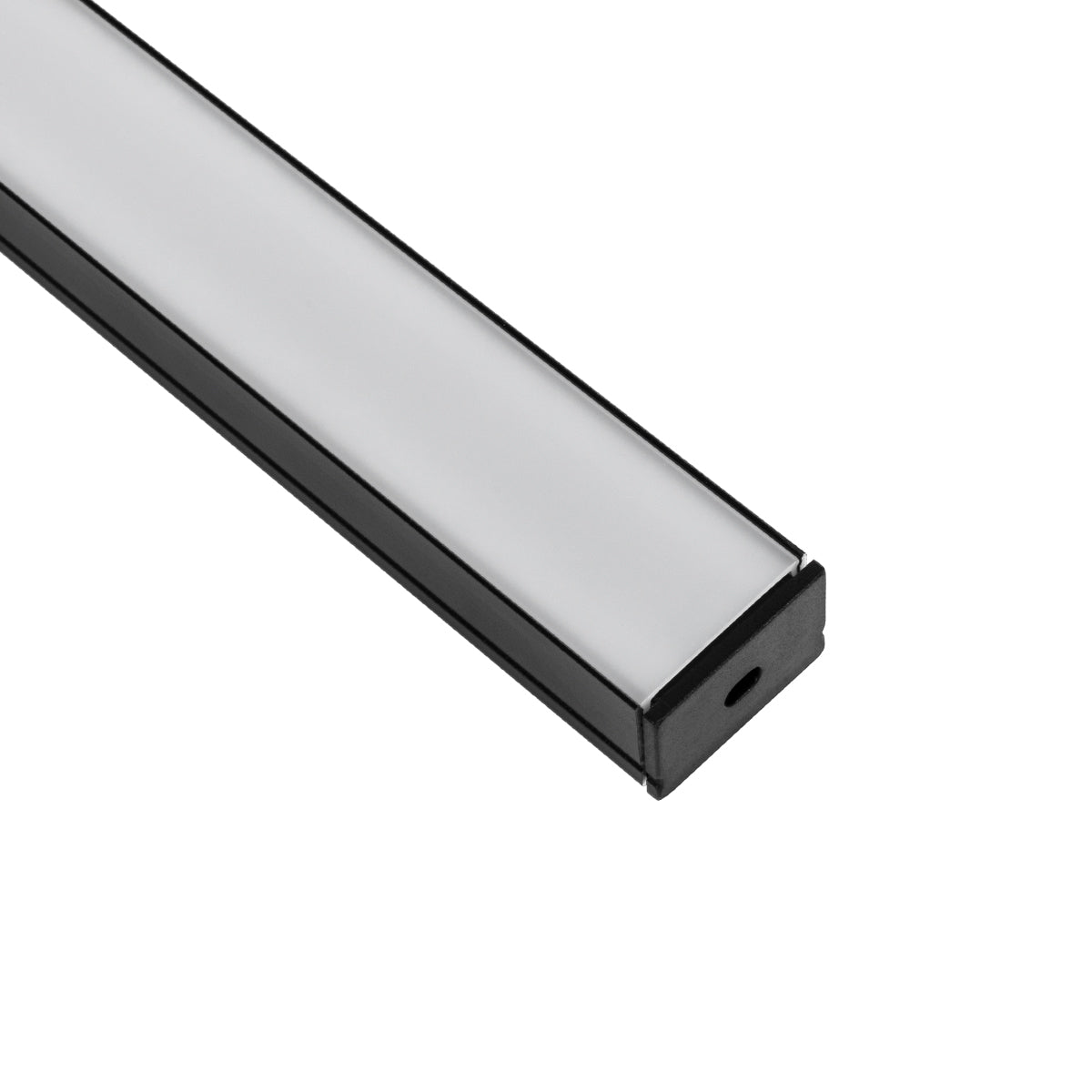 ALP-LINEAR VEXTA 70825-1M Επιφανειακό Προφίλ Αλουμινίου με Λευκό Γαλακτερό Πατητό Κάλυμμα για Ταινίες LED IP20 - Μαύρο & Λευκό - Μ100 x Π3 x Υ2
