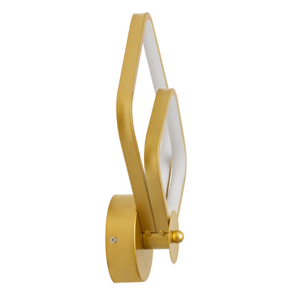 ANNA 61087 Μοντέρνο Φωτιστικό Τοίχου - Απλίκα LED 15W 1800lm 300° AC 220-240V IP20 Ρυθμιζόμενο Λευκό CCT με On/Off 2700K/4500K/6000K - Lumileds SMD Chip - Χρυσό Βούρτσας - Μ25 x Π8 x Υ30