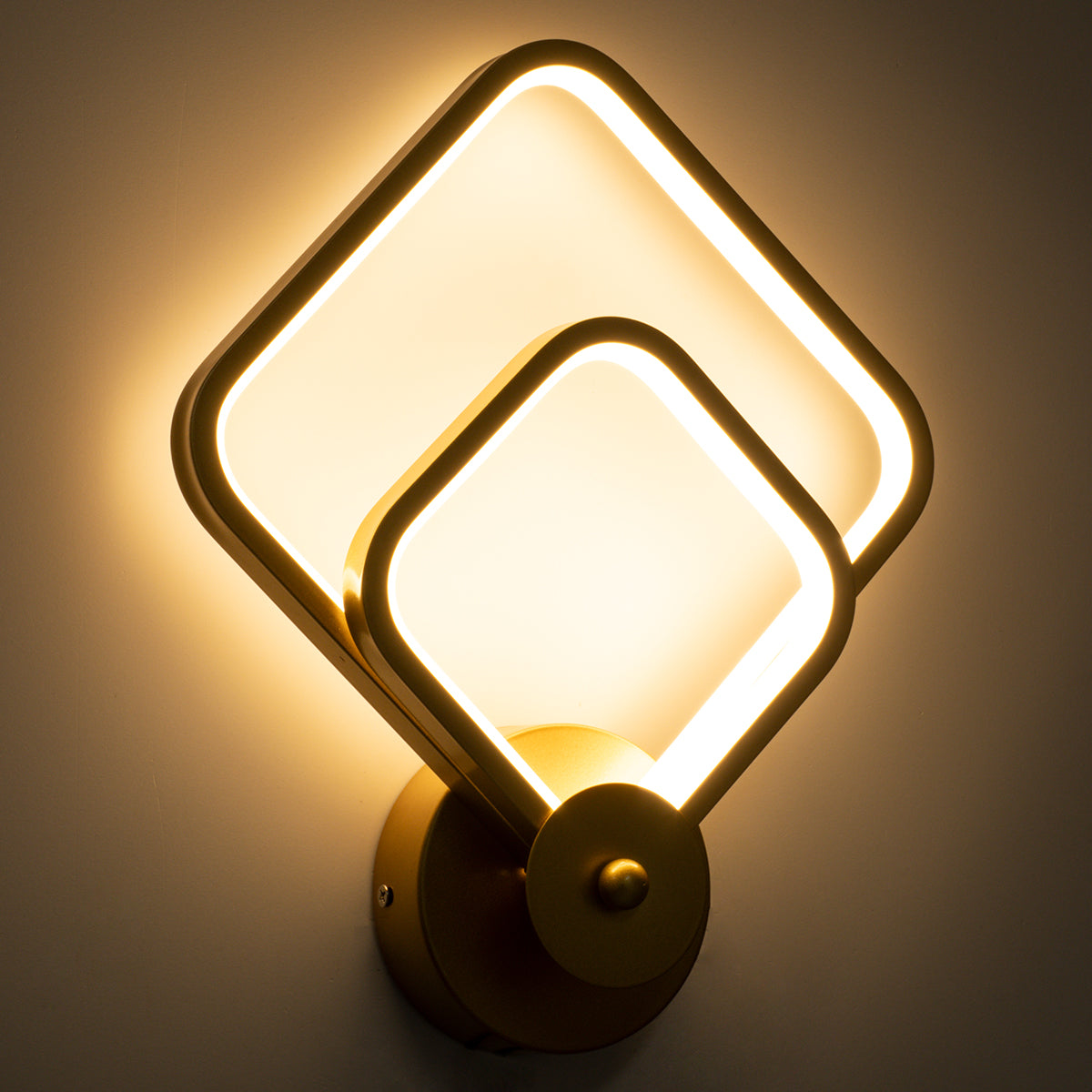 ANNA 61087 Μοντέρνο Φωτιστικό Τοίχου - Απλίκα LED 15W 1800lm 300° AC 220-240V IP20 Ρυθμιζόμενο Λευκό CCT με On/Off 2700K/4500K/6000K - Lumileds SMD Chip - Χρυσό Βούρτσας - Μ25 x Π8 x Υ30