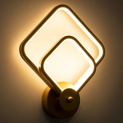ANNA 61087 Μοντέρνο Φωτιστικό Τοίχου - Απλίκα LED 15W 1800lm 300° AC 220-240V IP20 Ρυθμιζόμενο Λευκό CCT με On/Off 2700K/4500K/6000K - Lumileds SMD Chip - Χρυσό Βούρτσας - Μ25 x Π8 x Υ30