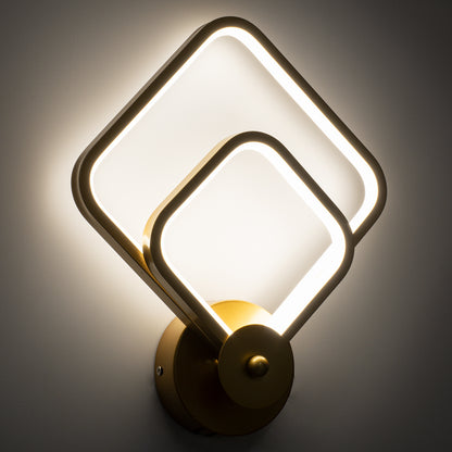 ANNA 61087 Μοντέρνο Φωτιστικό Τοίχου - Απλίκα LED 15W 1800lm 300° AC 220-240V IP20 Ρυθμιζόμενο Λευκό CCT με On/Off 2700K/4500K/6000K - Lumileds SMD Chip - Χρυσό Βούρτσας - Μ25 x Π8 x Υ30