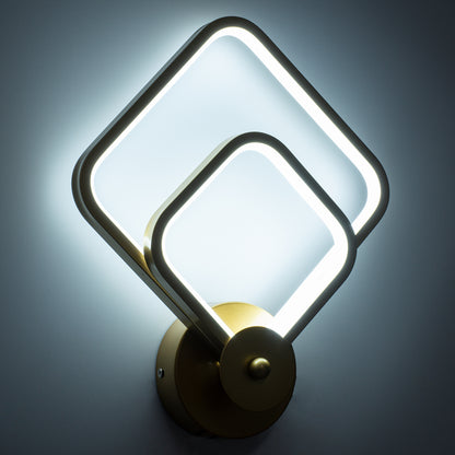 ANNA 61087 Μοντέρνο Φωτιστικό Τοίχου - Απλίκα LED 15W 1800lm 300° AC 220-240V IP20 Ρυθμιζόμενο Λευκό CCT με On/Off 2700K/4500K/6000K - Lumileds SMD Chip - Χρυσό Βούρτσας - Μ25 x Π8 x Υ30