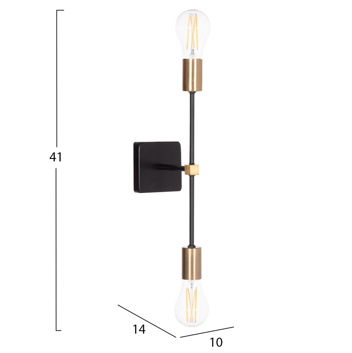 ΑΠΛΙΚΑ ΤΟΙΧΟΥ SABER2 ΜΕΤΑΛΛΟ ΣΕ ΜΑΥΡΟ & ΧΡΥΣΟ 10x14x41