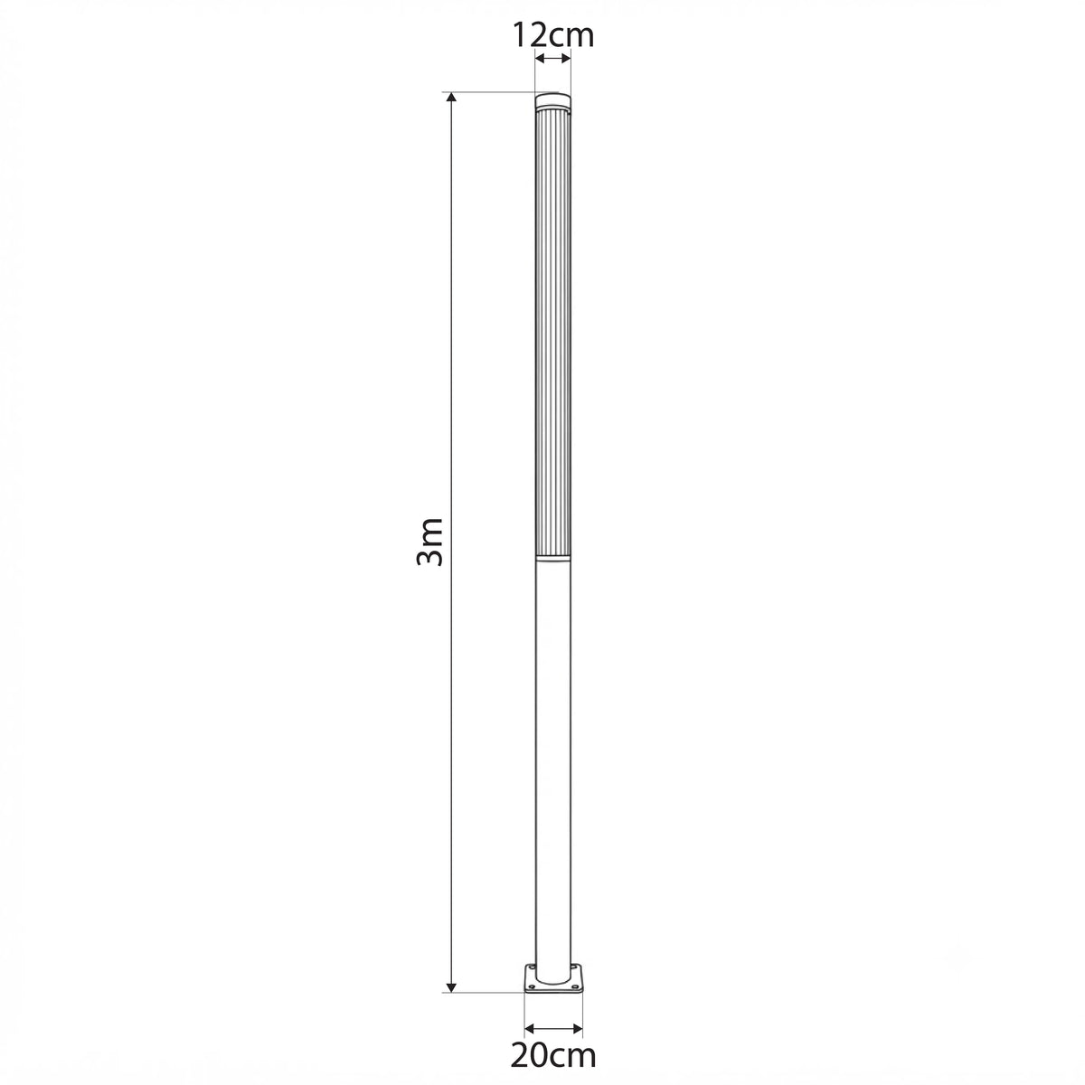 AXOR GLB-103-0015 Φωτιστικό Urban Πλατείας/Πάρκου LED 50W 4500lm 360° AC 220-240V Αδιάβροχο IP65 Θερμό Λευκό 2700K - Sanan SMD Chip - Γκρι Ανθρακί Ματ - Μ20 x Π20 x Υ300