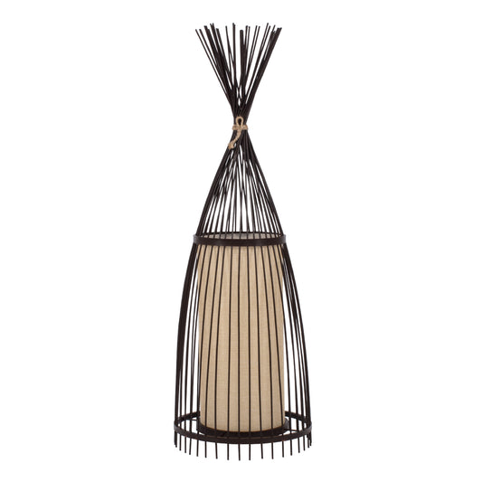 AZORES 01754 Boho Επιδαπέδιο Φωτιστικό με Ντουί 1 x E27 AC 220-240V IP20 - Καφέ & Μπεζ - Μ30 x Π30 x Υ90