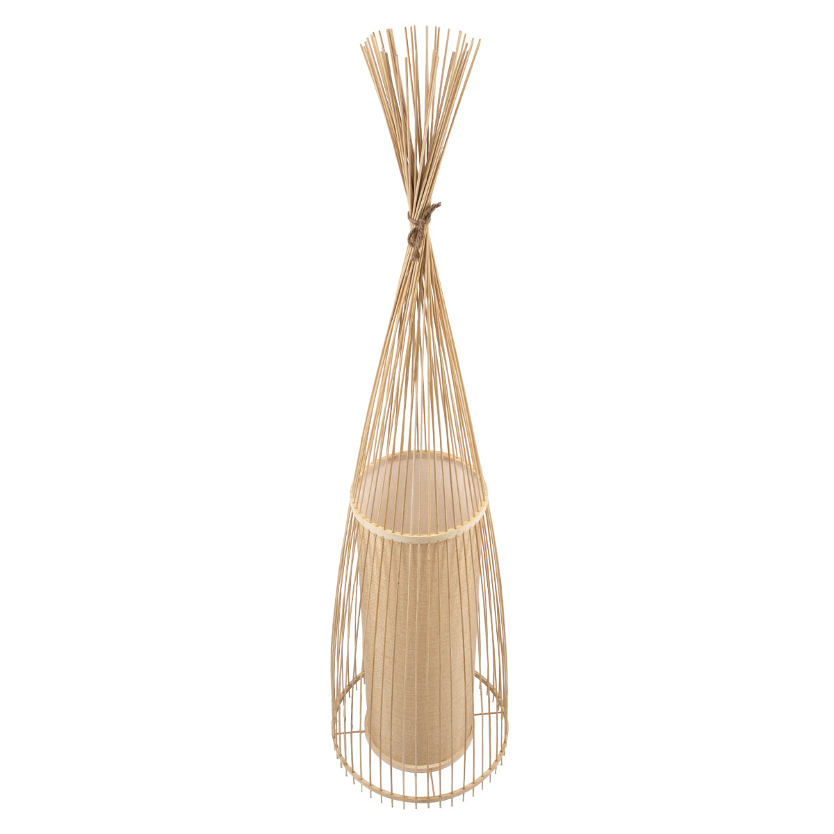AZORES 01755 Boho Επιδαπέδιο Φωτιστικό με Ντουί 1 x E27 AC 220-240V IP20 - Μπεζ - Μ40 x Π40 x Υ150