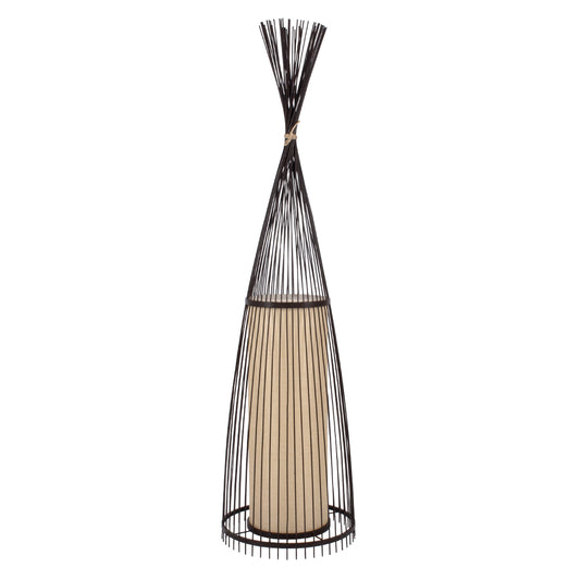 AZORES 01756 Boho Επιδαπέδιο Φωτιστικό με Ντουί 1 x E27 AC 220-240V IP20 - Καφέ & Μπεζ - Μ40 x Π40 x Υ150