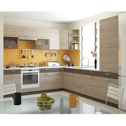 Alina Πάνω Ντουλάπι με Τζάμι 50x30,5x71,8 Σονόμα-Μόκκα