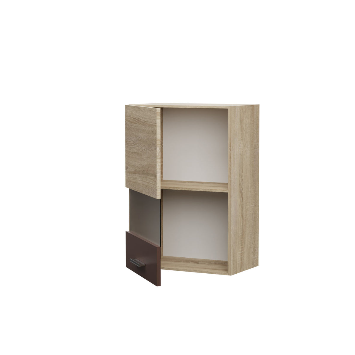Alina Πάνω Ντουλάπι με Τζάμι 50x30,5x71,8 Σονόμα-Μόκκα