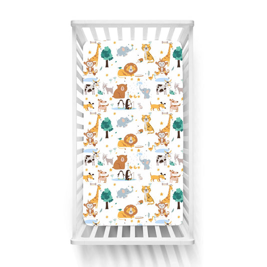 Βρεφικά Σετ Σεντόνι Κούνιας με Λάστιχο Animals