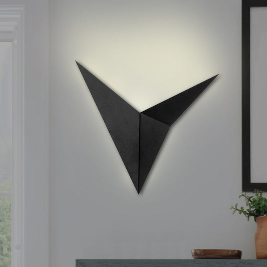 Απλίκα Τοίχου Bird Μεταλλική Χρώμα Μαύρο 34x5x34