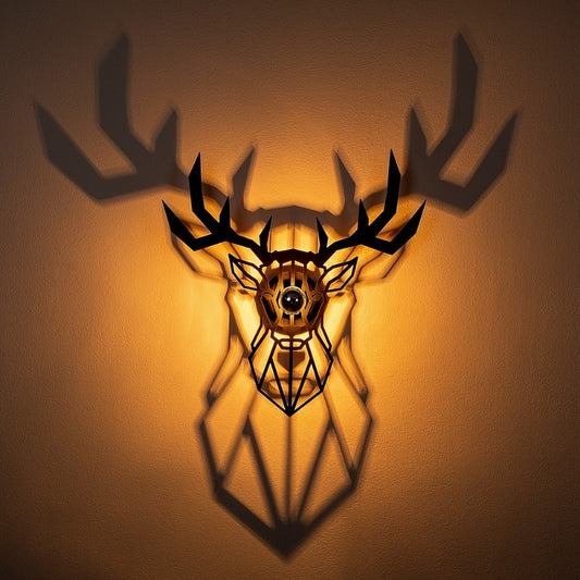 Απλίκα Τοίχου Deer E27 Μεταλλική Χρώμα Μαύρο 55x12x55