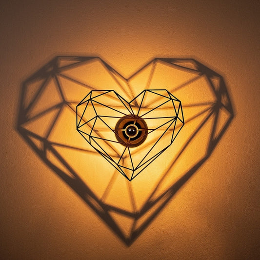 Απλίκα Τοίχου Heart E27 Μεταλλική Χρώμα Μαύρο 47x12x40