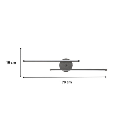 Απλίκα Τοίχου LED Frode Μεταλλική Χρώμα Μαύρο 70x10x10