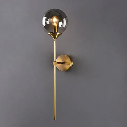 Απλίκα Τοίχου Μεταλλική Ε14 12x16x64 εκ. Gold Brass με Γυαλί