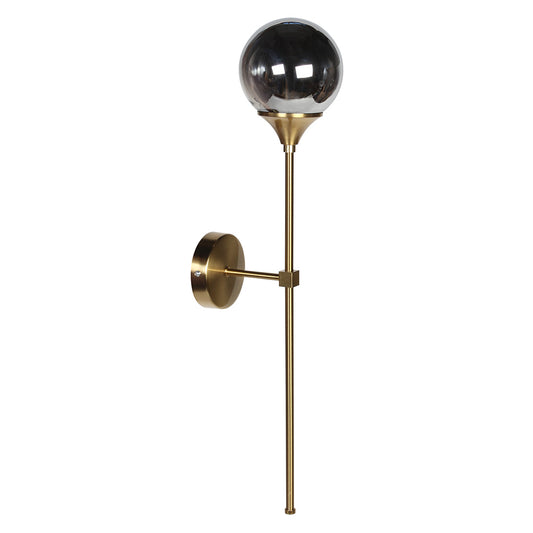 Απλίκα Τοίχου Μεταλλική Ε14 12x16x64 εκ. Gold Brass με Γυαλί